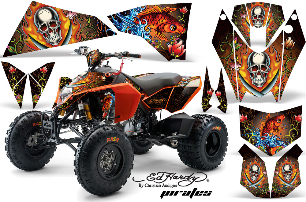 KTM 525 XC 08 Graphics Kit EH Pirates Orange